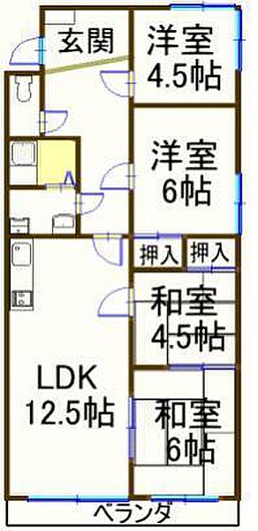 クリエイトI ｜広島県福山市新涯町2丁目(賃貸マンション4LDK・3階・73.71㎡)の写真 その2