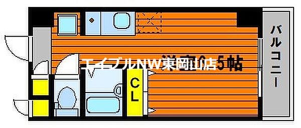 GＶ備岡 ｜岡山県岡山市中区清水(賃貸マンション1R・9階・21.00㎡)の写真 その2