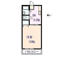 メゾン天神 1DKの間取図画像