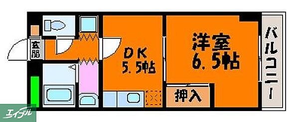 岡山県岡山市北区今村(賃貸マンション1DK・4階・21.87㎡)の写真 その2