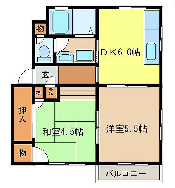 はっぴいハイツ 101｜兵庫県加古川市加古川町溝之口(賃貸アパート2DK・1階・41.80㎡)の写真 その2