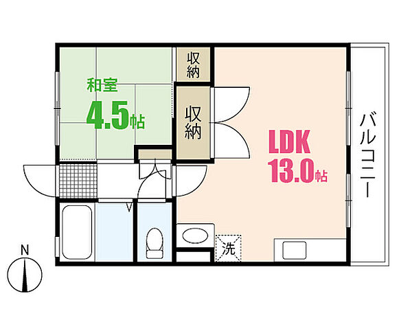 広島県広島市安佐南区八木8丁目(賃貸マンション1LDK・4階・42.00㎡)の写真 その2