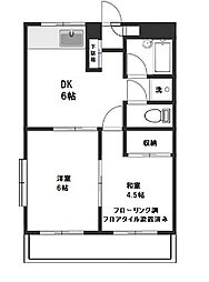 ヴェリテ石神井台 2DKの間取図画像