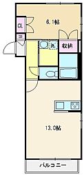 アイリスふじみ 1LDKの間取図画像