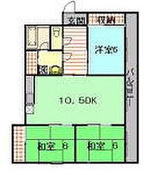 フォレスト比治山 3LDKの間取図画像