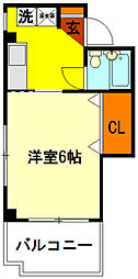 KeyPark5 1Kの間取図画像