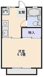 パールハイム 1Kの間取図画像