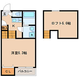 FERIO仙台 1Kの間取図画像