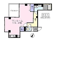 山の手六番館 1LDKの間取図画像