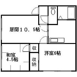レジデンス藤 2LDKの間取図画像