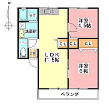 コーポひまわりＢ  ｜ 徳島県鳴門市撫養町黒崎字八幡95-1（賃貸アパート2LDK・2階・50.00㎡） その2