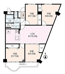 [間取] ご家族の方それぞれが居室が持てる4LDKの間取りです。各居室広々使用できる大きさも特徴的です。