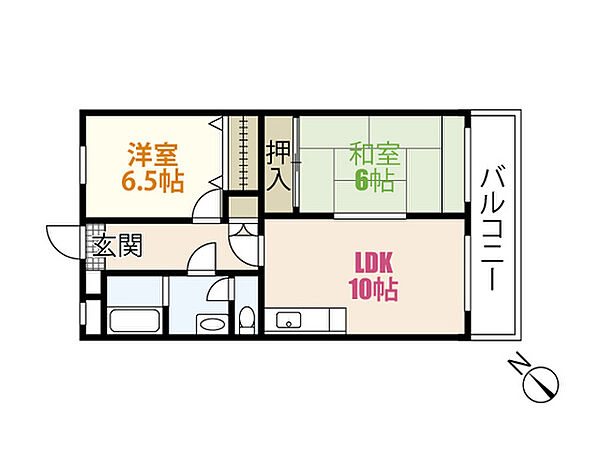 ファミリーコーポ明神 ｜広島県広島市安佐南区中須1丁目(賃貸マンション2LDK・2階・55.88㎡)の写真 その2