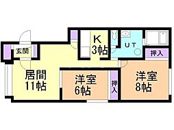 LiNZB 2LDKの間取図画像