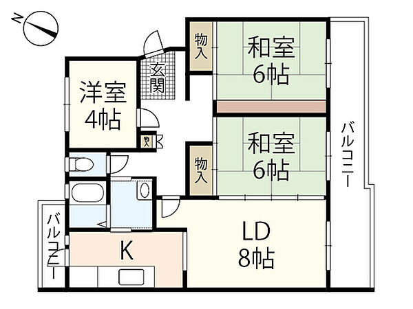 広島県広島市西区鈴が峰町(賃貸マンション3LDK・5階・80.13㎡)の写真 その2