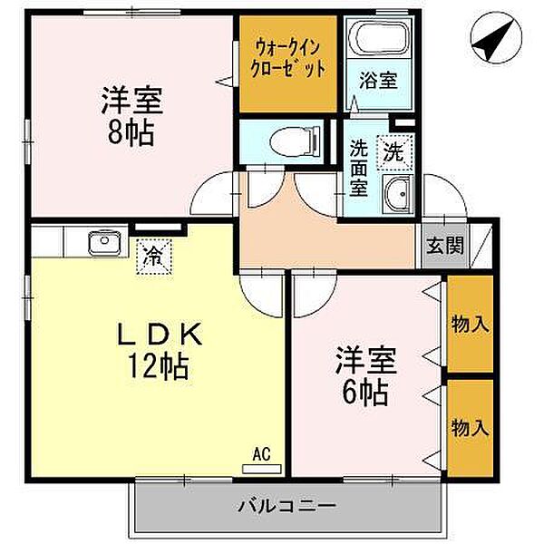 セジュールプルミエ　Ａ棟 ｜広島県福山市新涯町3丁目(賃貸アパート2LDK・1階・62.95㎡)の写真 その2