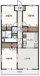 コーポつよし1 3LDKの間取図画像