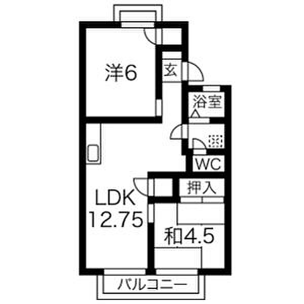 MUヒルズA 101｜岐阜県瑞穂市牛牧(賃貸アパート2LDK・1階・48.17㎡)の写真 その4