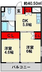 間取図画像 2DK