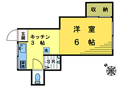 イーハトーヴ 1Kの間取図画像