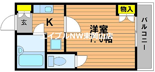 プレアール後楽園 ｜岡山県岡山市中区浜1丁目(賃貸マンション1K・1階・19.11㎡)の写真 その2