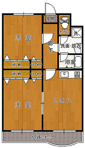 栃木県小山市大字羽川(賃貸マンション2LDK・2階・52.59㎡)の写真 その2