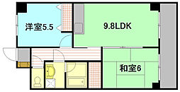 アストピア段原 2LDKの間取図画像