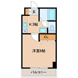 サンクレスト・ベア 1Kの間取図画像
