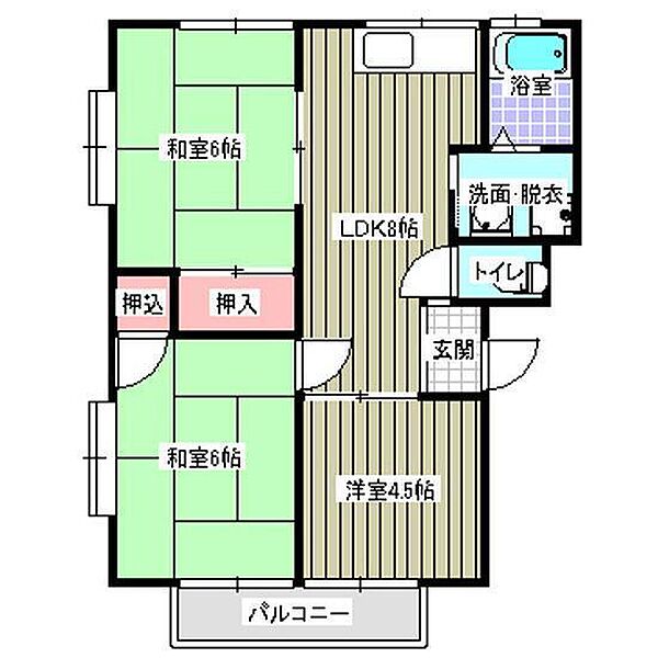 西江コーポＡ ｜広島県福山市曙町5丁目(賃貸アパート3LDK・1階・50.40㎡)の写真 その2