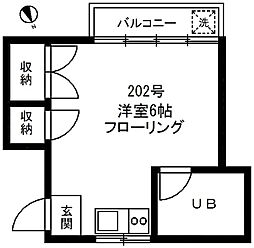 O.Kハイツ ワンルームの間取図画像