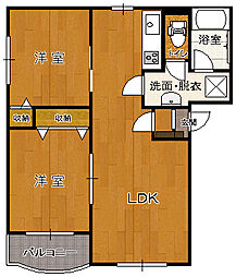 ヒーローマンション伊藤3B館 2LDKの間取図画像