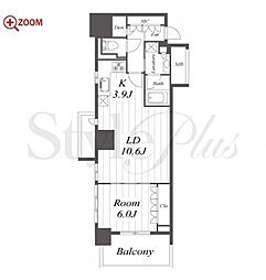 プラウドタワー名古屋丸の内 1LDKの間取図画像