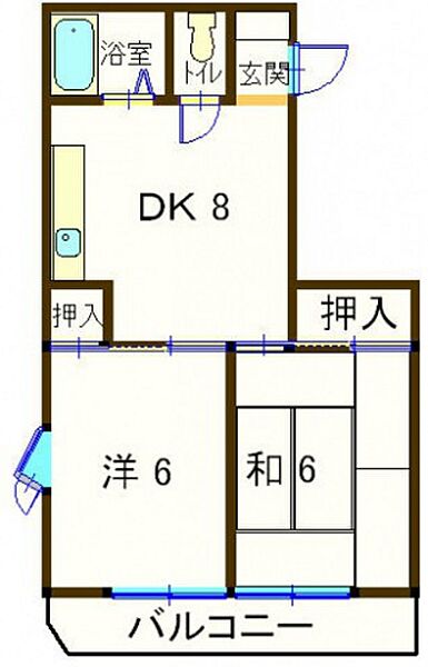 広島県広島市東区山根町(賃貸マンション2DK・3階・39.74㎡)の写真 その2