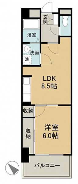 エスパース千田 ｜広島県広島市中区千田町1丁目(賃貸マンション1LDK・5階・38.98㎡)の写真 その2