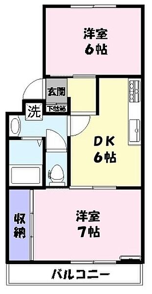 グランドランド 303｜鳥取県米子市米原７丁目(賃貸マンション2DK・3階・41.31㎡)の写真 その2