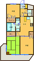 SSKグリーンパーク小山 3DKの間取図画像