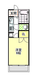 サンパレスM 1Kの間取図画像