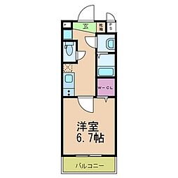 ルミエール久宝寺2 1Kの間取図画像