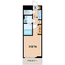 カントリーロード 1Kの間取図画像