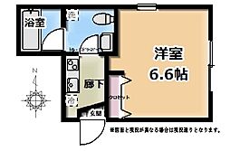 サニーハイツJr. 1Kの間取図画像