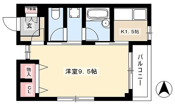 シャンブル平野 ｜愛知県名古屋市昭和区石仏町2丁目(賃貸マンション1K・3階・29.98㎡)の写真 その2