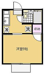 タナカハイム 1Kの間取図画像