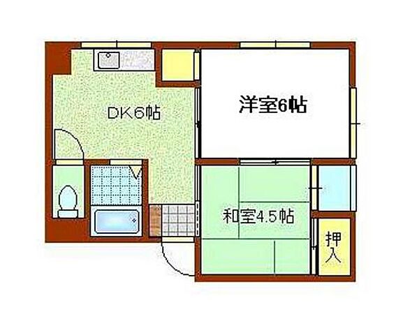 広島県広島市中区富士見町(賃貸マンション2DK・4階・36.27㎡)の写真 その2