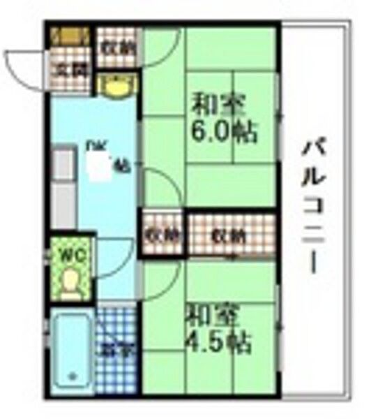 渋谷ビル ｜広島県広島市西区三篠北町(賃貸マンション2DK・4階・31.59㎡)の写真 その2