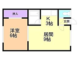 ブルーハウス 1LDKの間取図画像