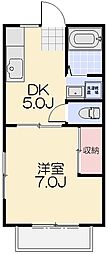 南セブンヒルズ 1DKの間取図画像