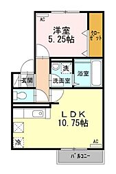 アンアミ 1LDKの間取図画像