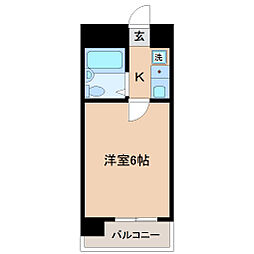 ベルシティ苦竹 1Kの間取図画像
