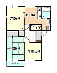 メゾン平田A 3DKの間取図画像