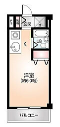 K'sハウス2 ワンルームの間取図画像
